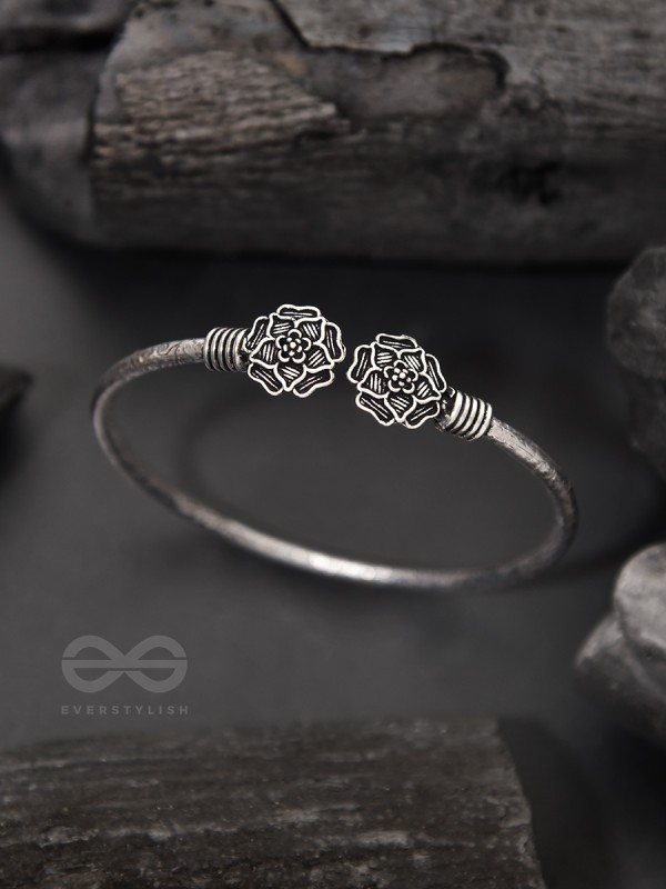 Full Bloom - Oxidised Bangle Bracelet