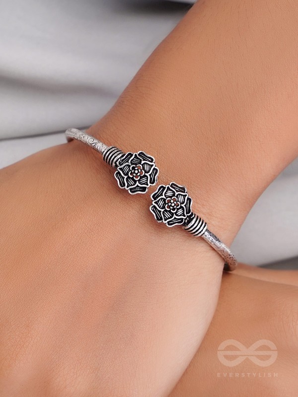 Full Bloom - Oxidised Bangle Bracelet