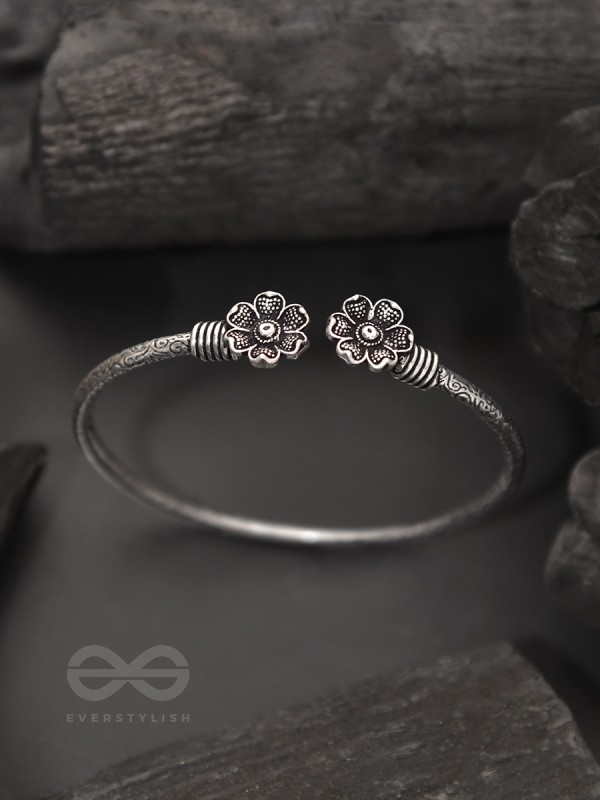 Shrinking Violets- Oxidised Bangle Bracelet