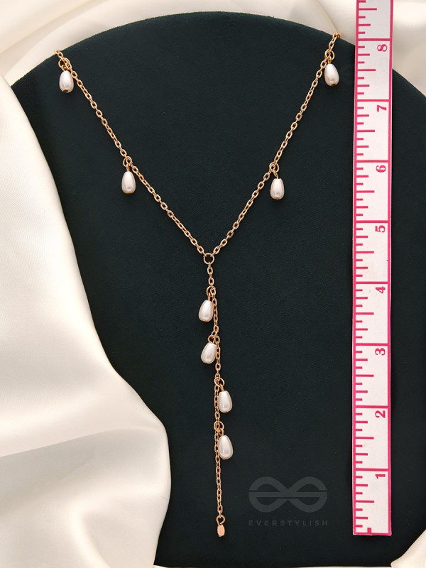 The Daisy Branch- Golden Pearl Necklace With Anti-Tarnish Coating 