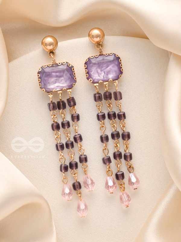 The Melting Mirror- Golden Embellished Earrings