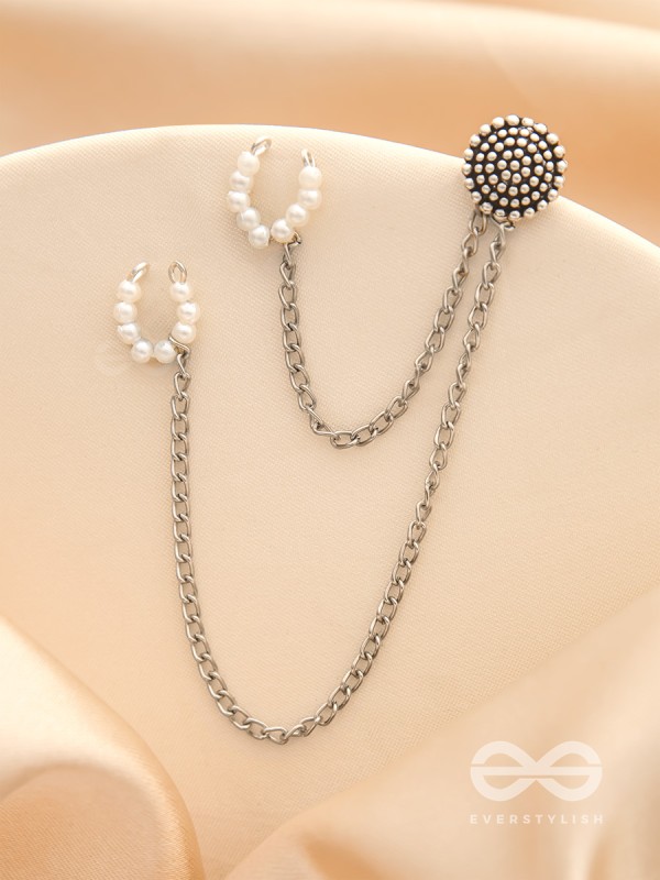 The Falling Stars- Oxidised Beads Earcuff (One Ear)