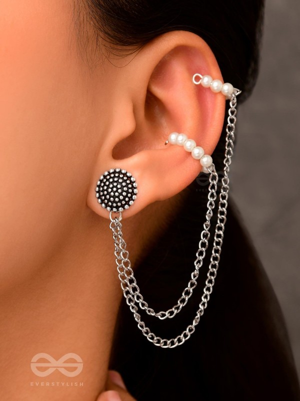 The Falling Stars- Oxidised Beads Earcuff (One Ear)