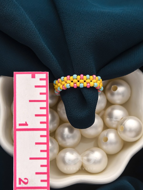 The Sunny Bubbles- Stretchable Colorful Beaded Ring