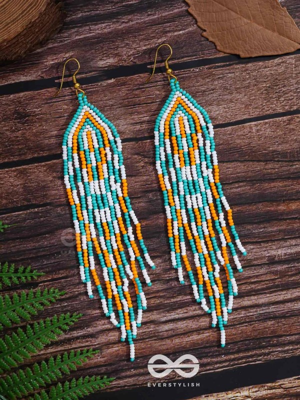 The Magma Ocean- Golden Embellished Earrings