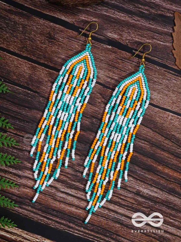 The Magma Ocean- Golden Embellished Earrings