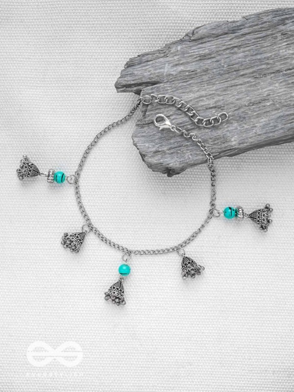 The Bell Curve- Oxidised Bead Anklet