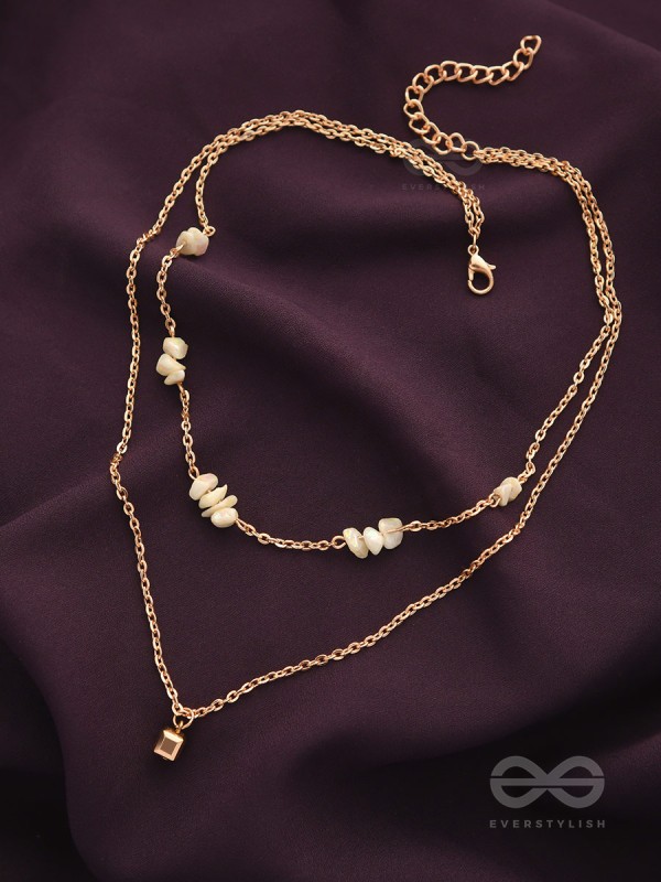 The Moon Fragments- Golden Layered Necklace With Anti-Tarnish Coating 