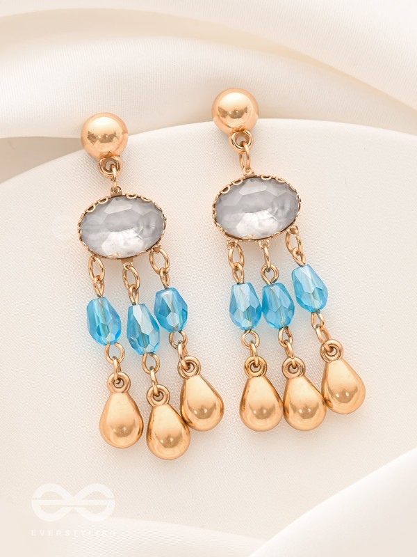 The Radiant Rains- Golden Embellished Earrings