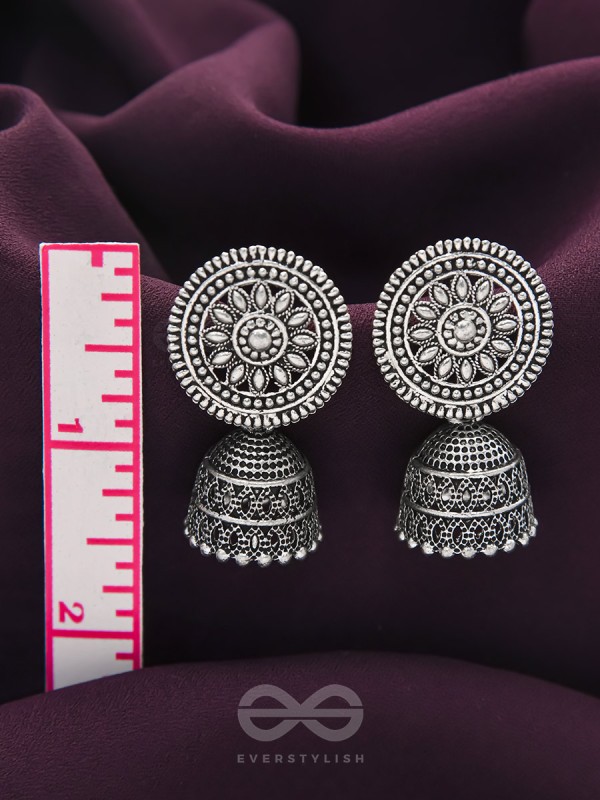 The Sun Glare- Oxidised Jhumka Earrings