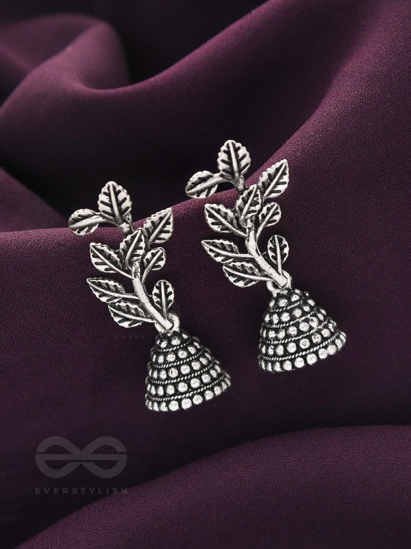 Branch Out- Oxidised Jhumka Earrings