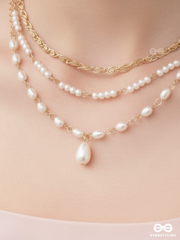  Drops of Sunlight- Golden Pearl Choker Necklace