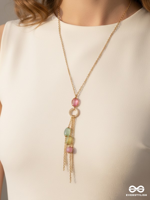 The Golden Hail- Golden Embellished Necklace With Anti-Tarnish Coating 