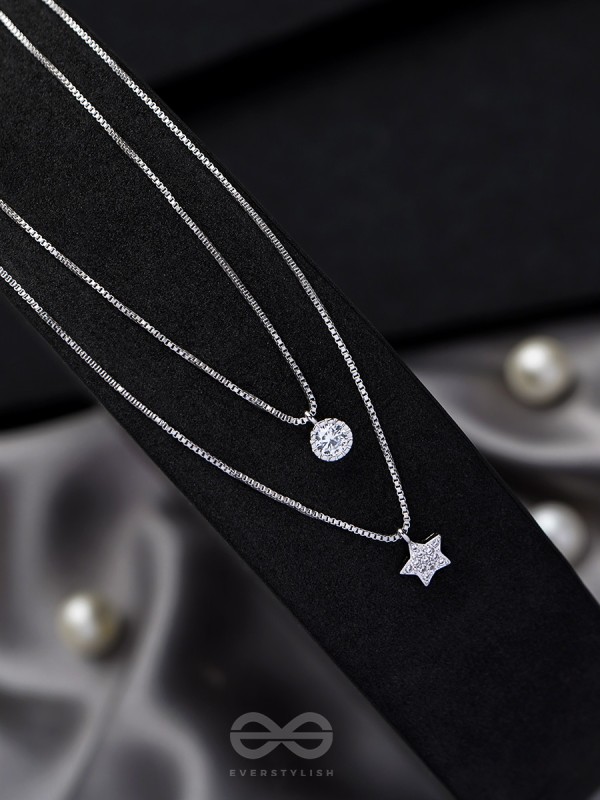 Petal n Bloom- Silver Layered Necklace