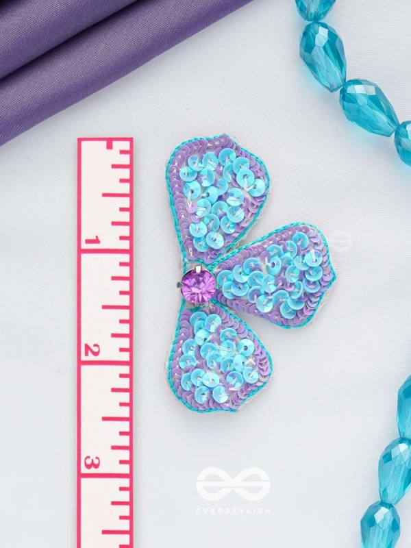 kuvalaya- The Blue Bloom- Stones and Sequins Embroidered Earrings