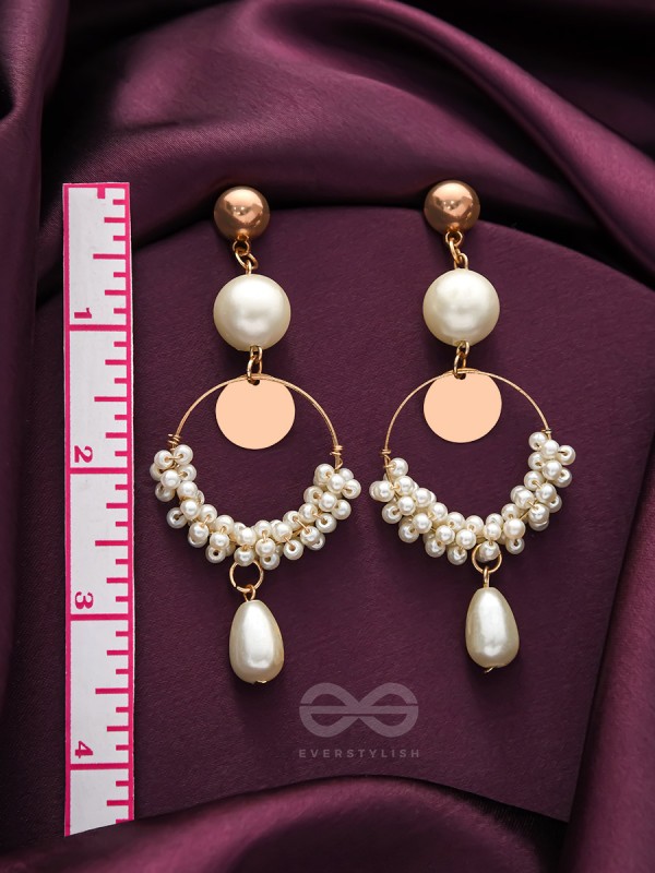 The Ivory Moon- Golden Pearl Earrings