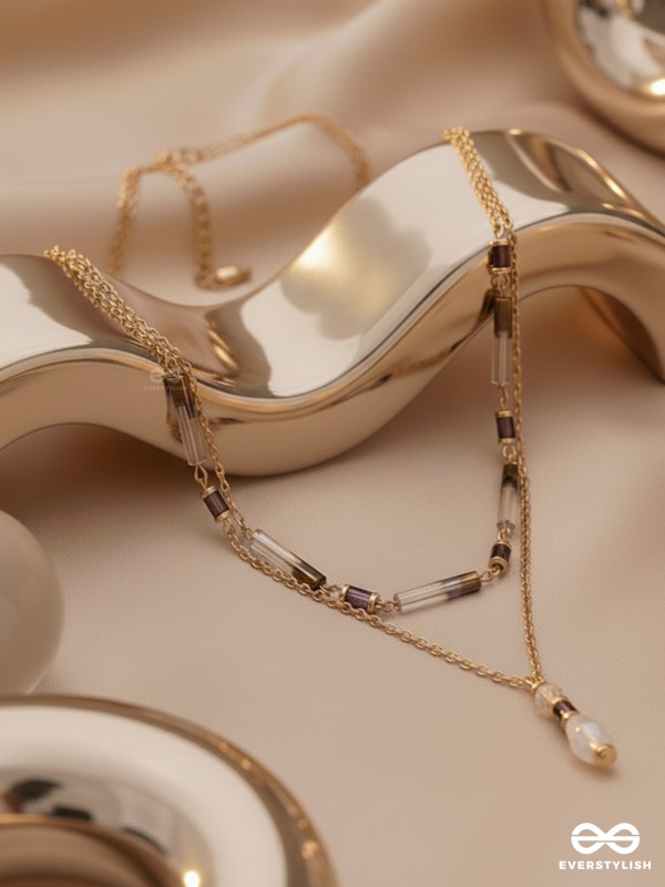 The Glazy Droplet - Golden Layered Necklace With Anti-Tarnish Coating