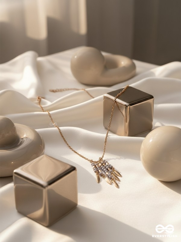 The Splashy Sleet- Golden Embellished Necklace With Anti-Tarnish Coating