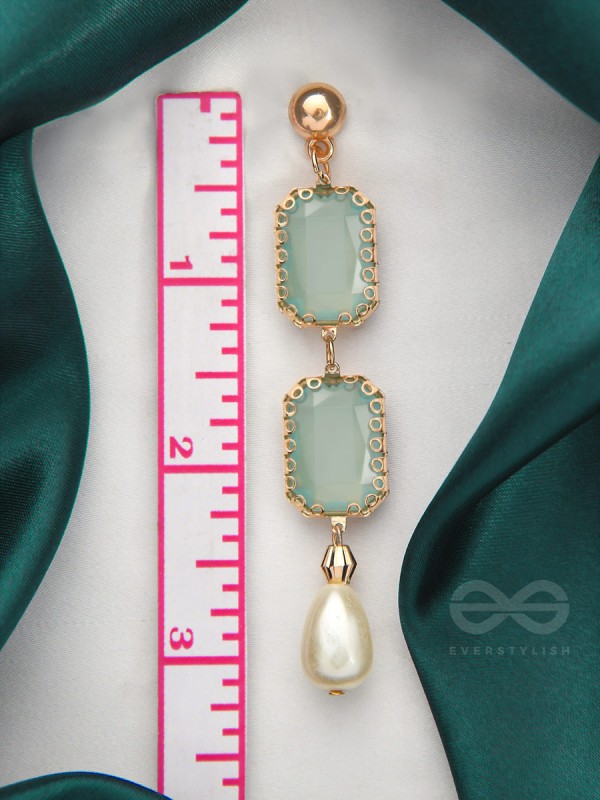 The Mirror Image- Golden Embellished Earrings