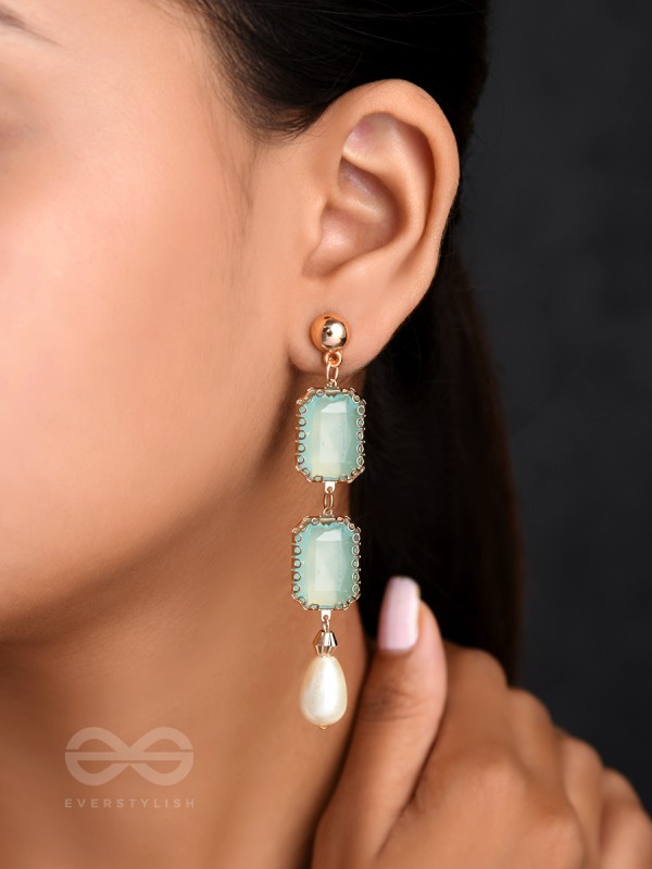 The Mirror Image- Golden Embellished Earrings