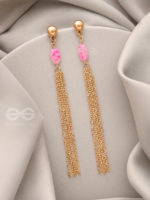 The Lava Stone- Golden Embellished Earrings