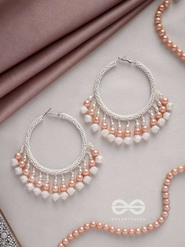 Kairavi- The Pristine Moonlight- Pearls and Beads Embroidered Earrings