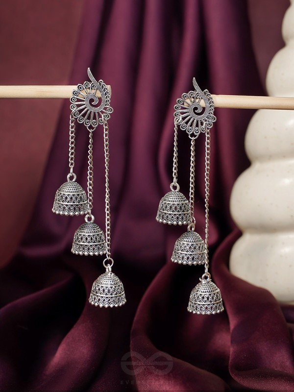 The Dusky Trinity- Oxidised Jhumka Earrings