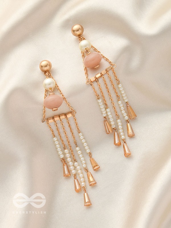 The Bermuda Triangle- Golden Embellished Earrings