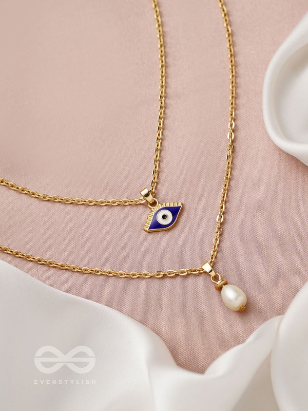 The Eye Candy- Golden Embellished Necklace With Anti-Tarnish Coating 