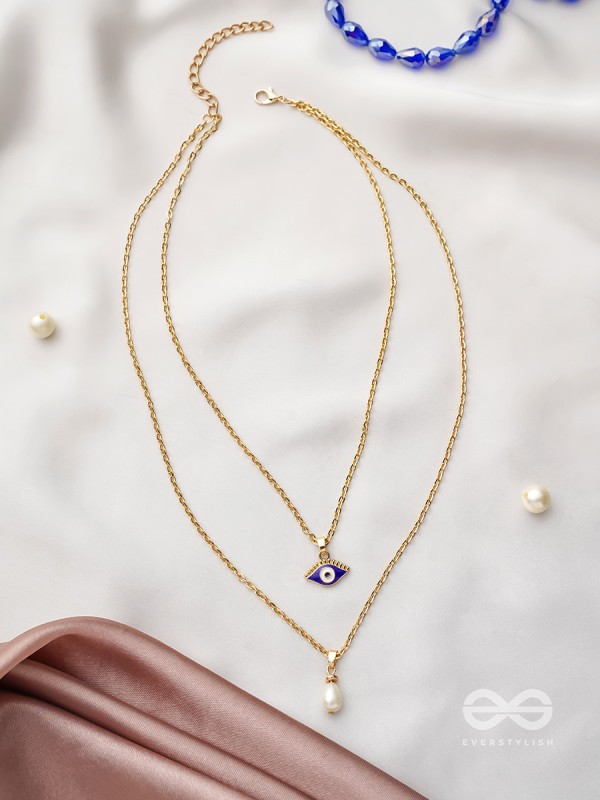 The Eye Candy- Golden Embellished Necklace With Anti-Tarnish Coating 