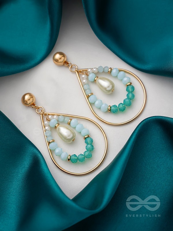 The Radiant Dewdrop- Golden Embellished Earrings