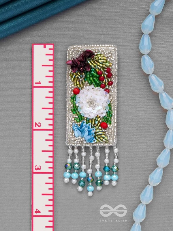 Devana- The Royal Garden- Sequins and Glass Beads Embroidered Earrings