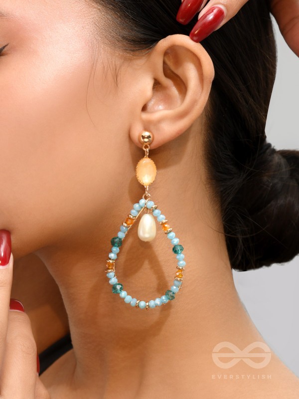 The Life Aquatic- Golden Embellished Earrings