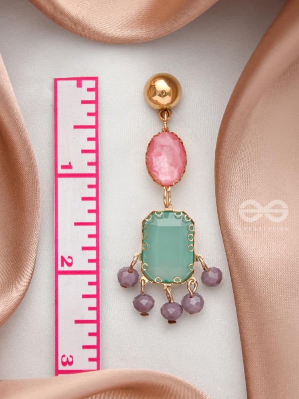 The Smoked Mirror- Golden Embellished Earrings