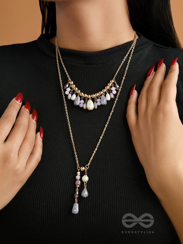 The Grey Storm- Golden Layered Necklace With Anti-Tarnish Coating