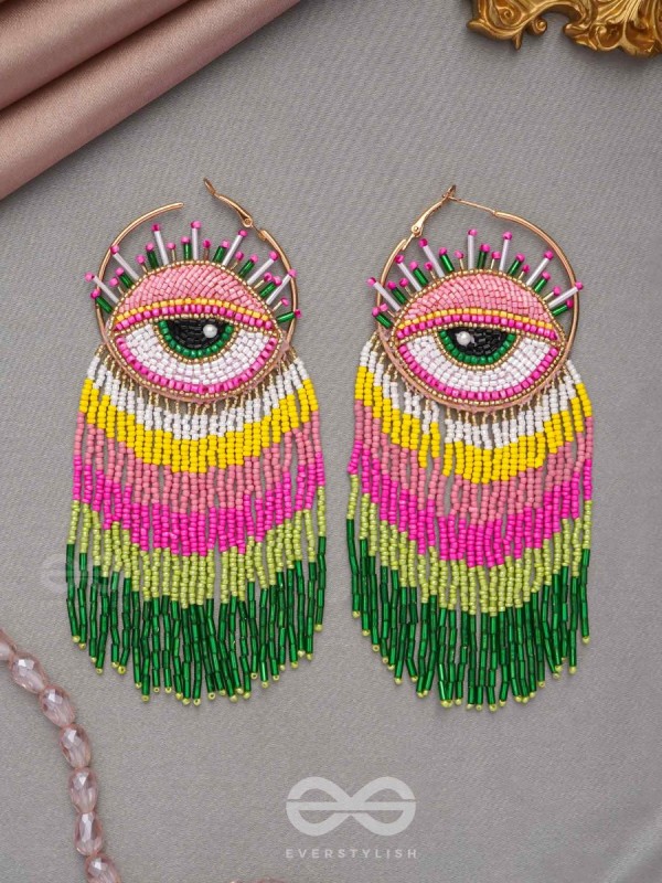 Preetimaya- Tears of Joy- Beads and Cutdana Embroidered Statement Earrings