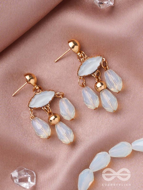 The Blue-Eyed- Golden Embellished Earrings