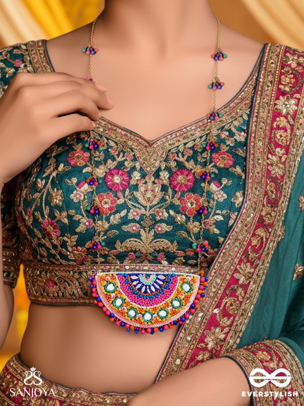 Aatapya - The Bright Sunshine - Mirrors, Resham And Beads Hand Embroidered Neckpiece