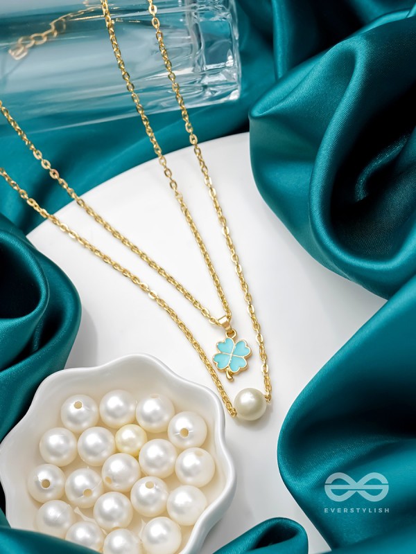 The Clover Field- Golden Layered Necklace With Anti-Tarnish Coating 