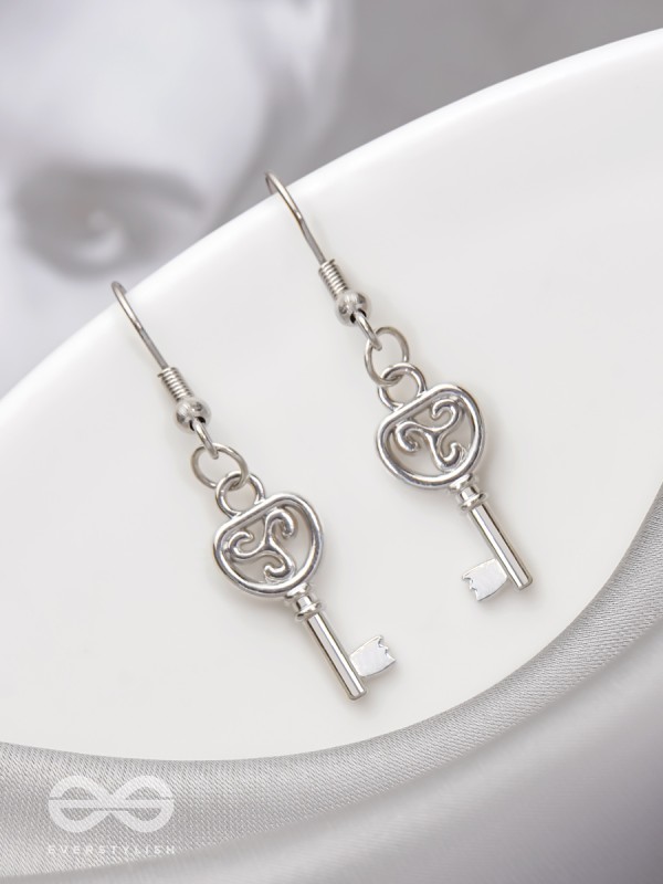 Locke & Key- Silver Earrings