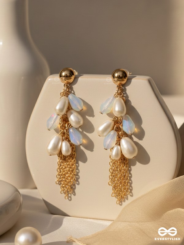 The White Garden- Golden Pearl Earrings