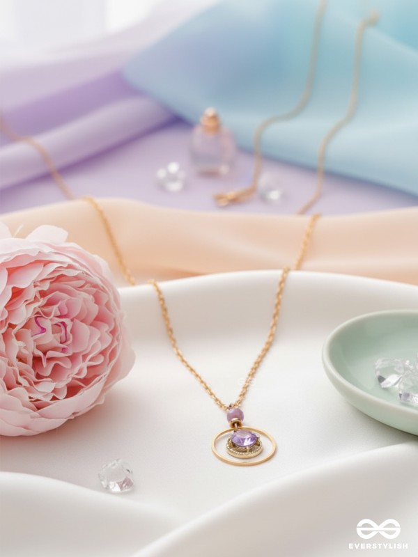 The Space Orbit- Golden Embellished Necklace With Anti-Tarnish Coating