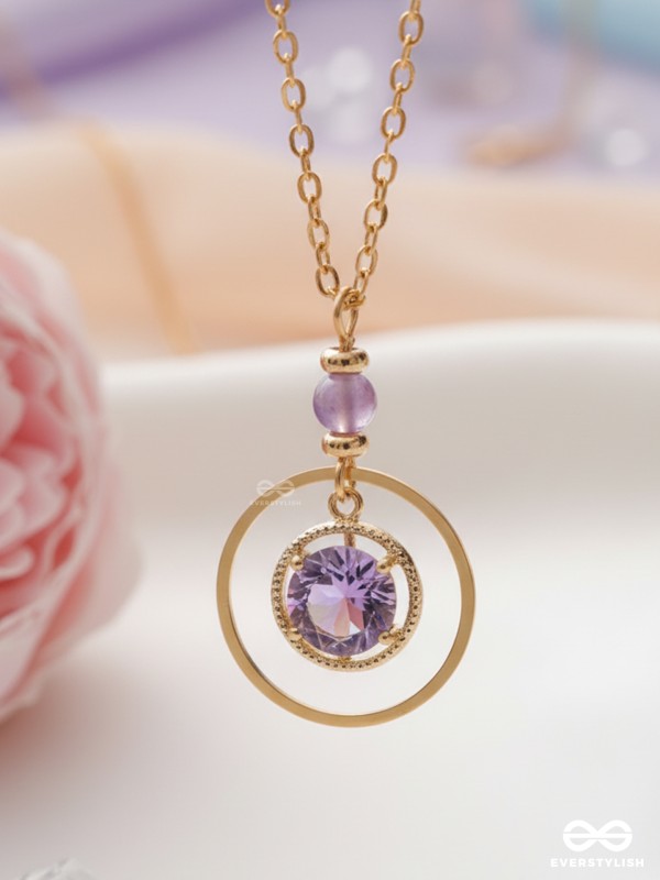 The Space Orbit- Golden Embellished Necklace With Anti-Tarnish Coating