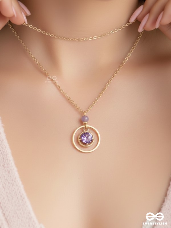 The Space Orbit- Golden Embellished Necklace With Anti-Tarnish Coating