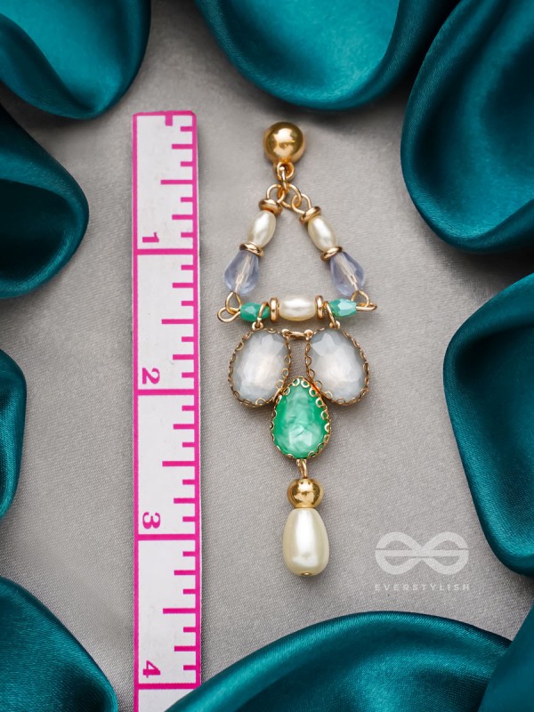 The Garden Swing- Golden Embellished Earrings