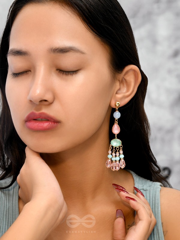The Dazzling Drizzle- Golden Embellished Earrings