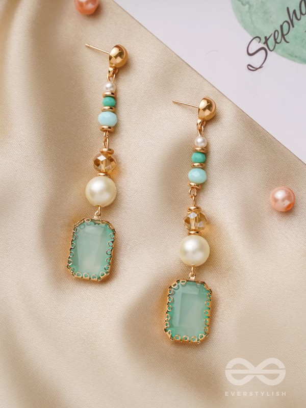 Smoke n Mirrors- Golden Embellished Earrings