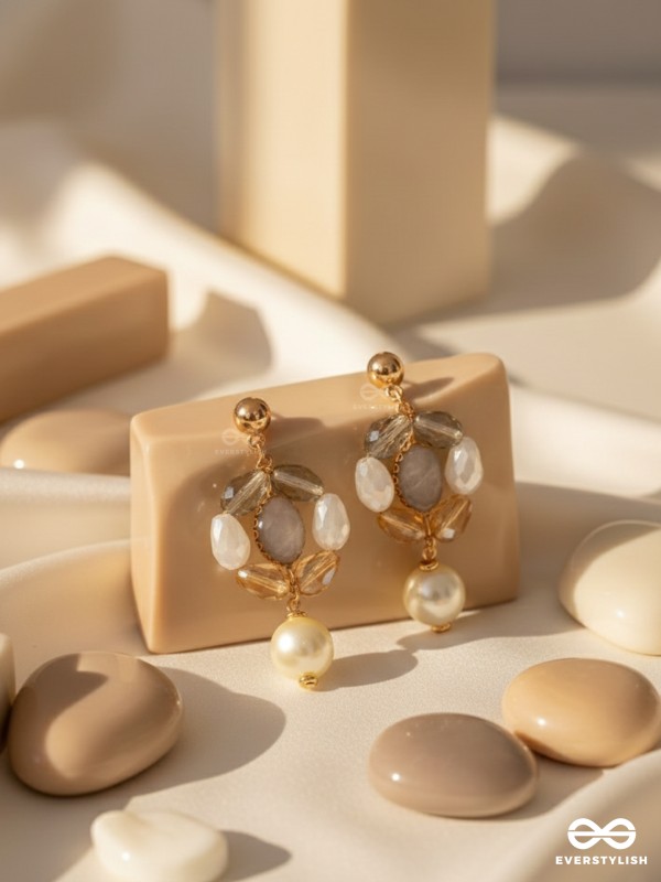 The Lily Pad- Golden Embellished Earrings