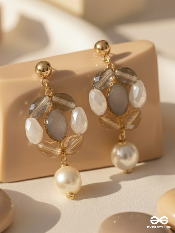 The Lily Pad- Golden Embellished Earrings