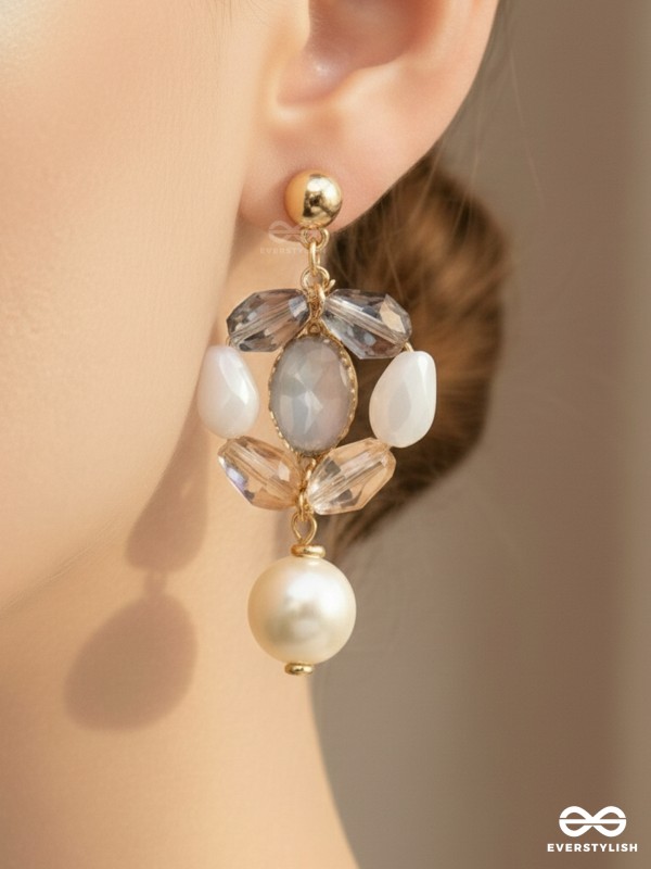 The Lily Pad- Golden Embellished Earrings